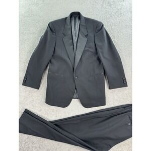 Jeffrey Banks Tuxedo 42 L Black Wool Wedding Formal Jackets Pants Set 34x31